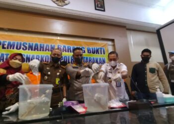 Polres Tarakan Musnahkan Sabu Seberat 955,14 Gram