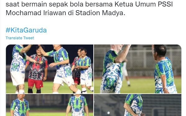 Unggahan di akun Twitter PSSI