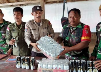 Operasi Gabungan, Petugas Berhasil Sita Ratusan Miras Berbagai Merk