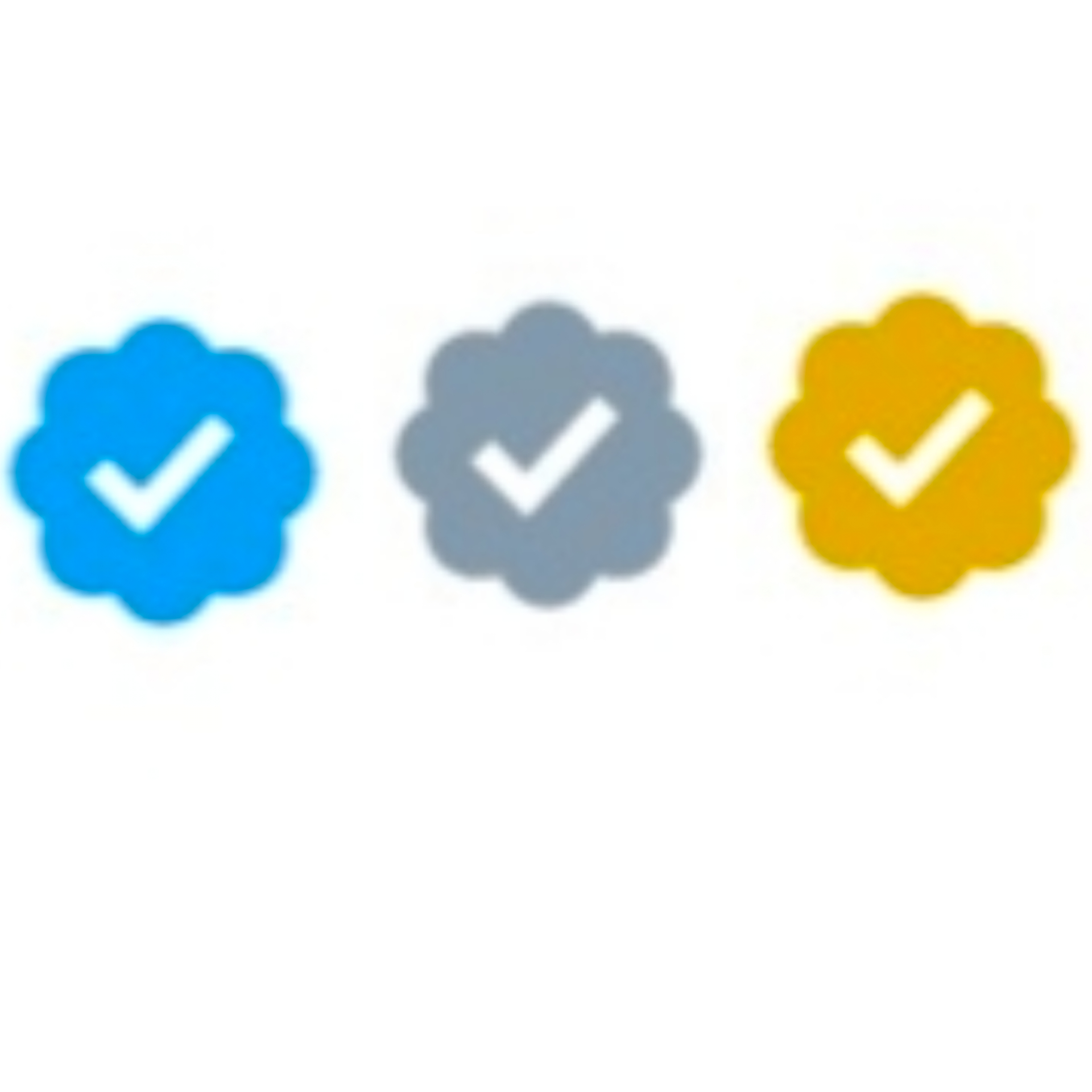 Tanda Centang Warna Biru, Abu-abu, dan Emas.(Kolase Foto : Tangkap layar dari berbagai pemilik akun Twitter)