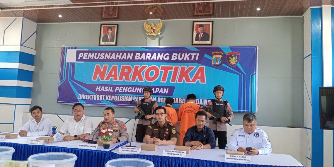 PEMUSNAHAN BARANG BUKTI NARKOTIKA HASIL PENGUNGKAPAN DITPOLAIRUD POLDA KALTARA
