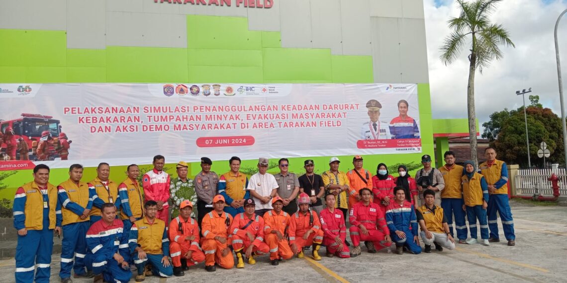 Pertamina EP Tarakan Field Edukasi Warga Dengan Gelar Simulasi Tumpahan Minyak Dan Darurat Bencana
