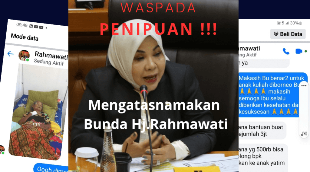 Hati-hati! Penipuan Berkedok Bunda Kaltara Hj.Rahmawati Dan Meminta Transfer Dana