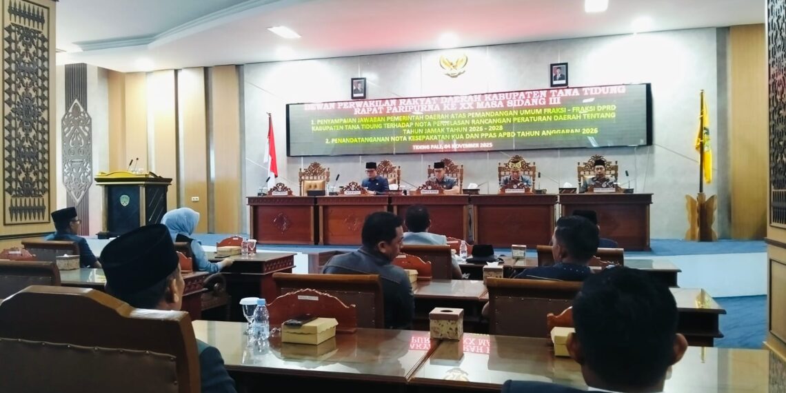 Pemkab Tana Tidung Sampaikan Jawaban Raperda Tahun Jamak di Rapat Paripurna DPRD