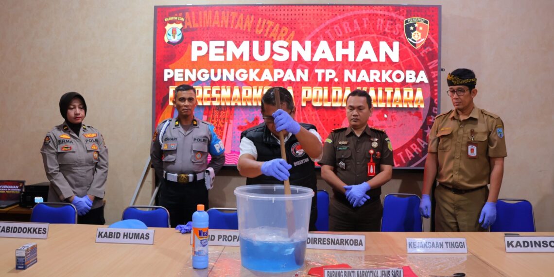 Polda Kaltara Musnahkan 44,22 Gram Barang Bukti Narkotika Jenis Sabu