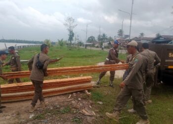 Tak Hiraukan Peringatan, 100 Papan Milik Warga Diamankan Satpol PP Bulungan