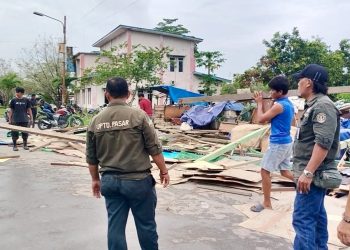 Dihajar Angin Ribut, Atap Pasar Inai Tanjung Selor Ambruk