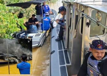 Speed Boad Terbakar di Sungai Kayan, Ditpolairud Polda Kaltara Evakuasi 28 orang