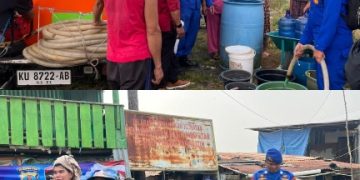 Polisi Penolong, Polairud Polda Kaltara Salurkan Air Bersih ke Warga Pesisir