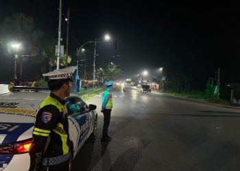 Patroli Blue Light Polantas Karib, Ditlantas Polda Kaltara Ciptakan Kamseltibcarlantas yang Kondusif
